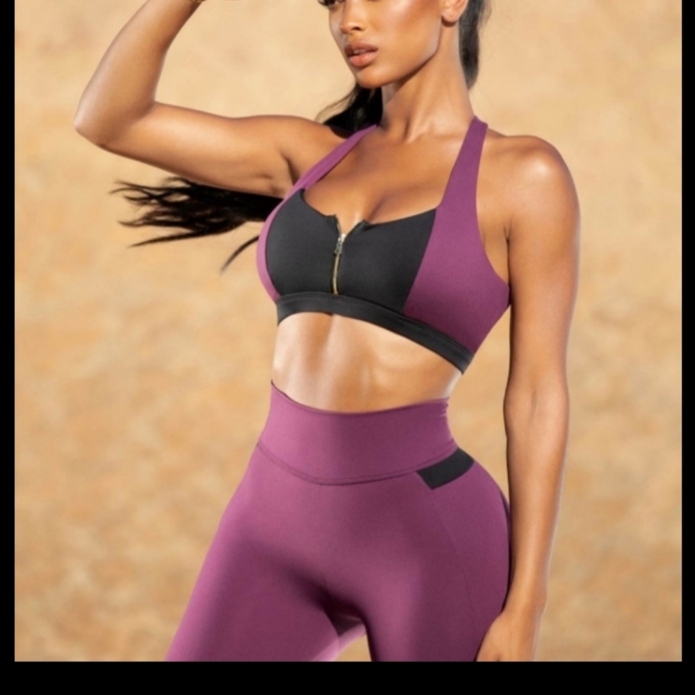 Bombshell Sportswear Purple Leggings High-Waisted Athletic